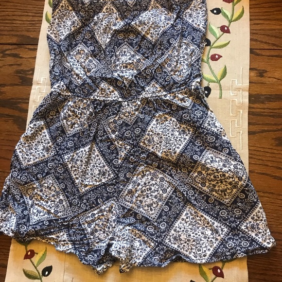 Three Hearts Other - Navy/white romper